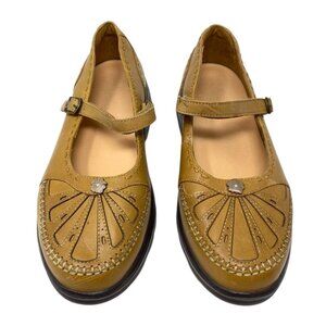 Dr Comfort‎ Paradise Women's Saddle Tan Leather Diabetic MJ Shoes Size 9.5W Wide